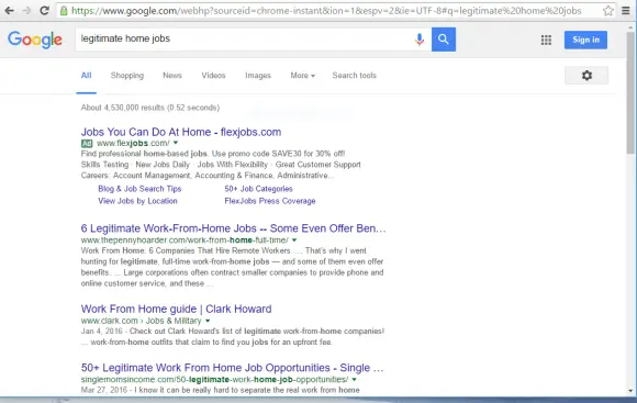google search legit jobs